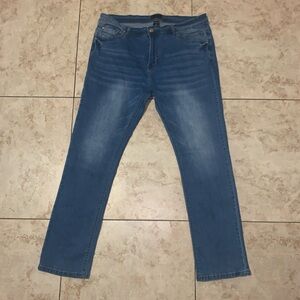 Blue straight leg jeans